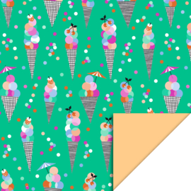 Cadeauzakje - Ice Confetti - Binnenkant Fluor Peach (17cm x 25cm)