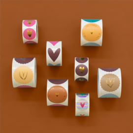 Cadeaustickers - Multi - Heart Gold – Cool (mix van 10 stuks)