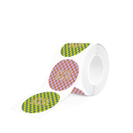 Cadeaustickers – Duo - Check ‘Happy Day’ – Cool (per 10 stuks)