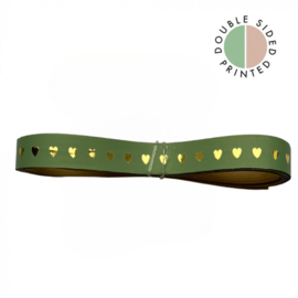 Cadeaulint - Heart Misty Green – Binnenkant Nude (10mm x 5m)