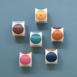 Cadeaustickers – Multi – Tekst Modern’ – Intense (mix van 8 stuks)