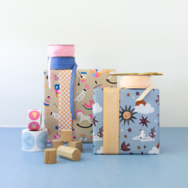 Cadeaupapier - Toy Story - Achterkant Check Peach (30cm x 1m)