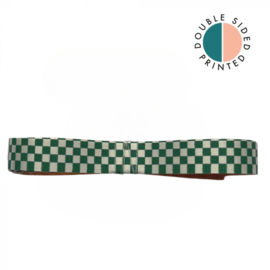 Cadeaulint - Check Jade Blue – Binnenkant Salmon (10mm x 5m)