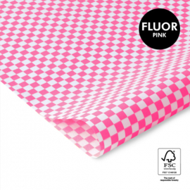 Vloeipapier – Check Fluor Pink (50cm x 70cm)