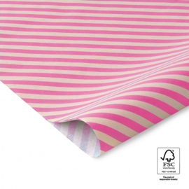 Vloeipapier – Stripes Pink/Beige (50cm x 70cm)