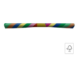 Cadeaupapier - Multi Stripes - Achterkant Yellow (30cm x 1m)