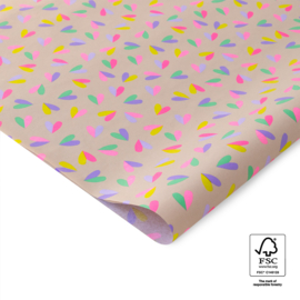 Vloeipapier – Hearts Duo Nude (50cm x 70cm)