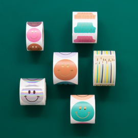 Cadeaustickers – ‘Happy Birthday’– Bright (mix van 8 stuks)