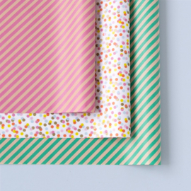 Vloeipapier – Stripes Pink/Beige (50cm x 70cm)