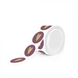Cadeaustickers - Heart - Beet Red (per 10 stuks)