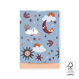 Cadeauzakje - Baby Dreams Polar Blue - Binnenkant Peach  (17cm x 25cm)