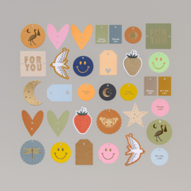 Cadeaulabel - Duo - Strawberry (per 2 stuks)