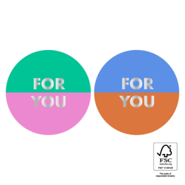 Cadeaustickers – Duo –'For You' (per 10 stuks)