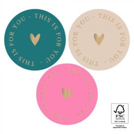 Cadeaustickers – ‘This is for you’ - Happy (mix van 10 stuks)