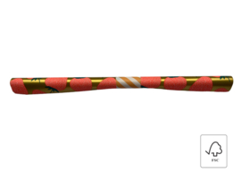 Cadeaupapier - Strawberry Gold/Fluor Orange -  Binnenkant Stripes Peach (30cm x 1m)
