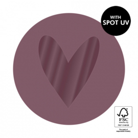 Cadeaustickers - Heart Beet Red (per 10 stuks)