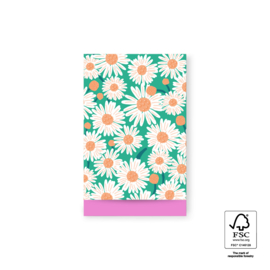 Cadeauzakje – Daisy Bright Green – Binnenkant Pink (12cm x 19cm)