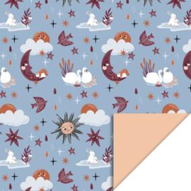 Cadeauzakje - Baby Dreams Polar Blue - Binnenkant Peach  (17cm x 25cm)