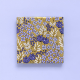 Cadeaupapier - Flower Field Gold Violet (30cm x 1m)