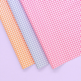 Vloeipapier – Check Fluor Orange (50cm x 70cm)