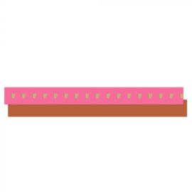 Cadeaulint - Heart Pink – Binnenkant Cognac (10mm x 5m)