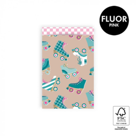 Cadeauzakje - Roller Skates Nude – Binnenkant Check Blush Pink (12cm x 19cm)