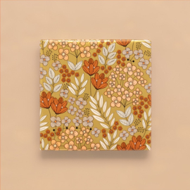 Cadeaupapier - Flower Field Gold Coral (30cm x 1m)
