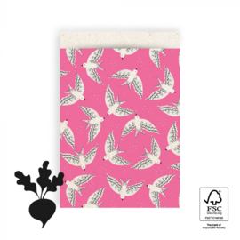 Cadeauzakje – Birds Flamingo Pink (17cm x 25cm)