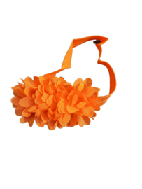 haarband met bloem oranje