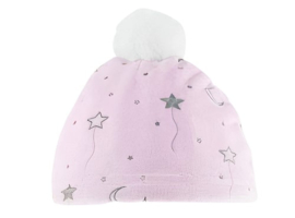 Babymuts roze met sterren