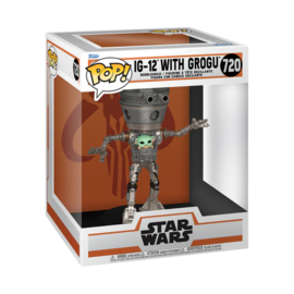 Funko POP! Deluxe Star Wars The Mandalorian: IG-12 with Grogu #720