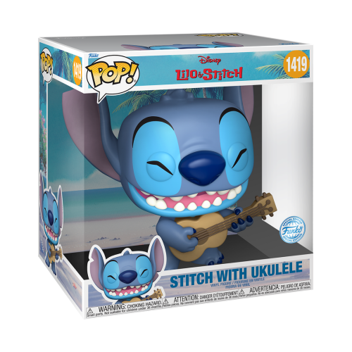 Funko POP! Disney Lilo & Stitch: Stich with Ukulele #1419 (10 inch) Special Edition