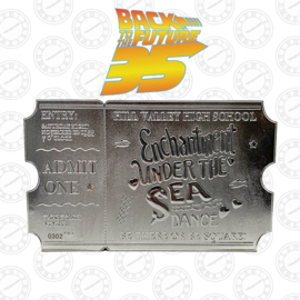 Back to the Future Silver Plated Collector Ticket: Dance Ticket