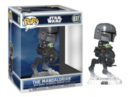 Funko POP! Rides Deluxe Star Wars The Mandalorian and Grogu: The Mandalorian with Grogu in Imperial Remnant AT-RT #837