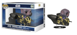 Funko POP! Rides Deluxe Star Wars The Mandalorian and Grogu: Zeb Orrelios in the Razor Crest #838