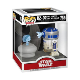 Funko POP! Deluxe Star Wars: R2-D2 with Princess Leia Hologram #766