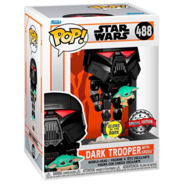 Funko POP! Star Wars: Dark Trooper with Grogu Glow in the Dark #488 Special Edition