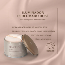 Pó Iluminador Perfumado para Corpo Make B. Rosé