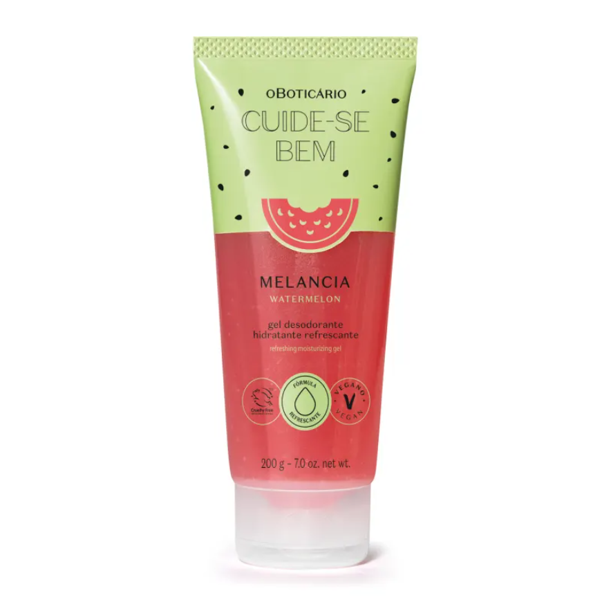 Gel Hidratante Refrescante, Melancia, Cuide-se Bem Melancia 200g
