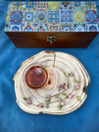 Theedoos & dienblad set Banafshe