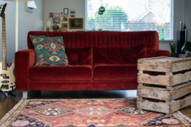 Kussenhoes met patroon - Blauw rood - 52 x 52 cm