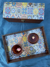 Theedoos & dienblad set Banafshe