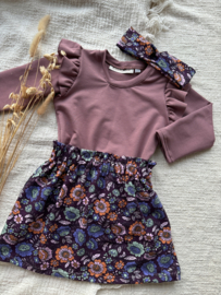 High waist skirt purple flowers