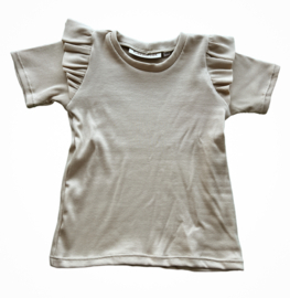 Ruffle tee rib sand