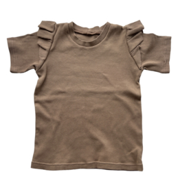 Ruffle tee rib coffee