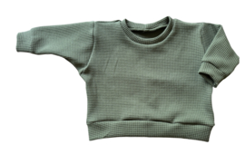 Sweater dark green waffle