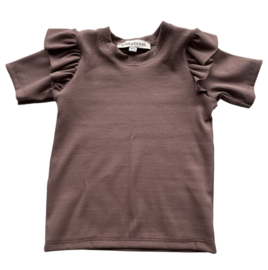 Ruffle tee rib mauve