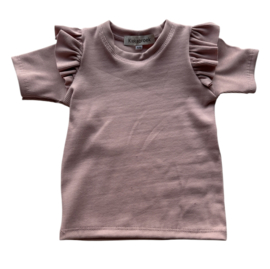 Ruffle tee rib old pink