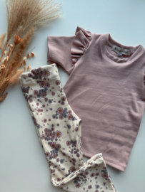 Legging rib lila flower