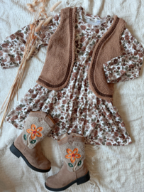Gilet teddy brown gold